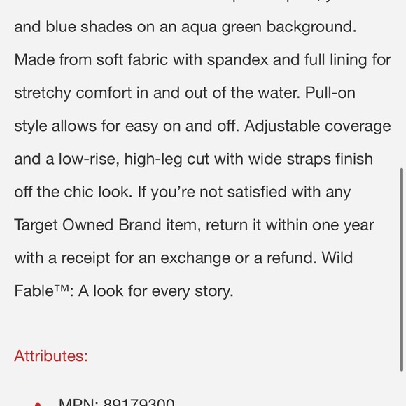 Wild Fable Floral Print Bikini Bottom - Picture 3 of 6